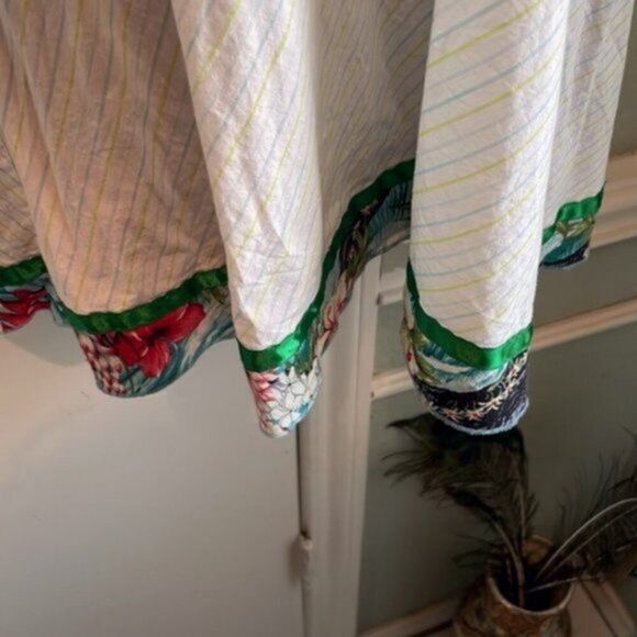 Vintage Free People halter white with green ribbon trim M - Picture 6 of 9